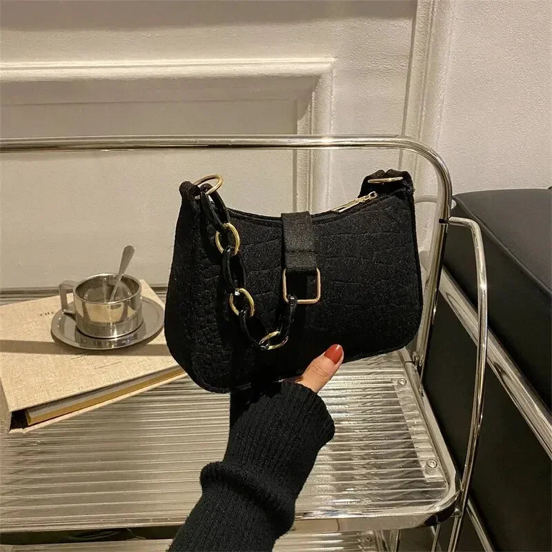 Popular Retro Gentle Temperament Small Square Bag 2024 Autumn Shoulder