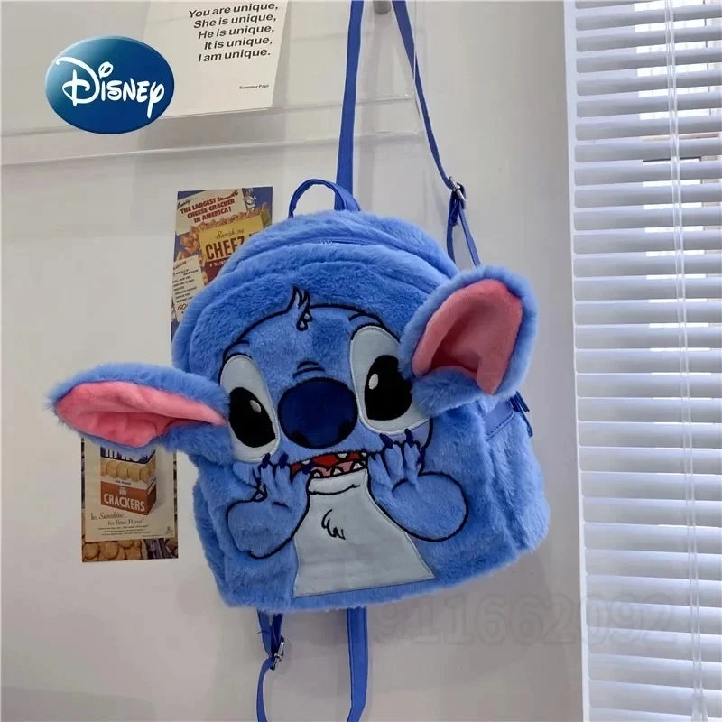 New Disney Plush Backpack Ins Japanese Blue Stitch Funny Cartoon