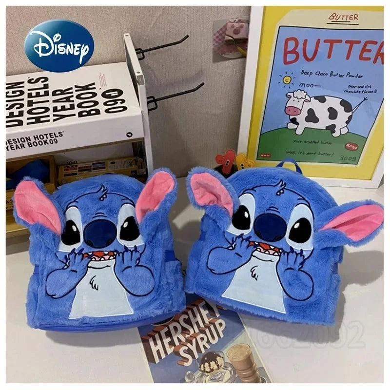 New Disney Plush Backpack Ins Japanese Blue Stitch Funny Cartoon