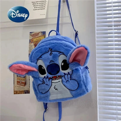 New Disney Plush Backpack Ins Japanese Blue Stitch Funny Cartoon